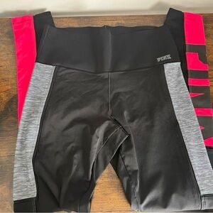 PINK Victoria's Secret Black and Gray Leggings